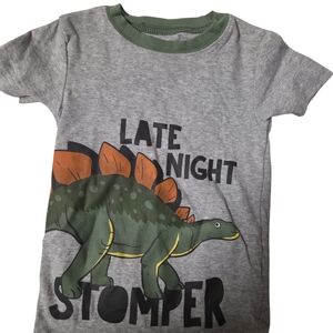 Gray Dinosaur Print Kids T-Shirt